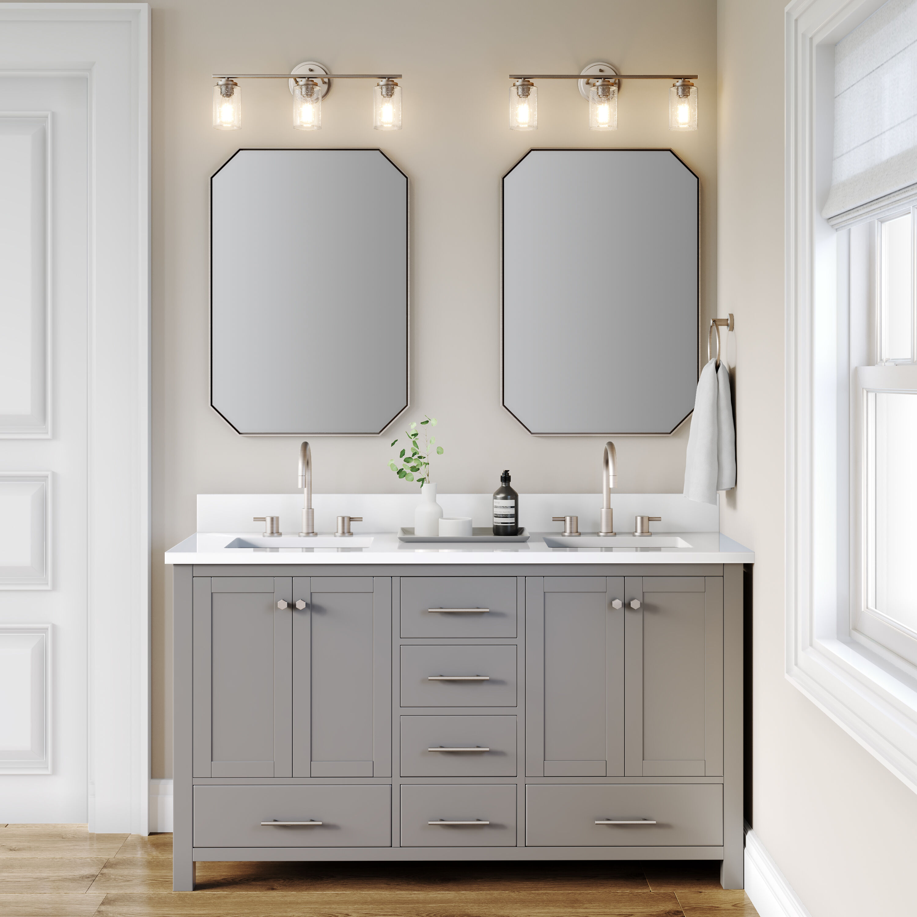 Moven 3 Light 22 inch Satin Nickel Bathroom Vanity Light Wall Light